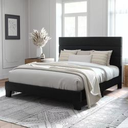 Wholesale and retail double bed frames with headboards, platform beds with wooden slats, easy to assemble