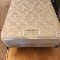Twin size bed with Box spring and Metal frame