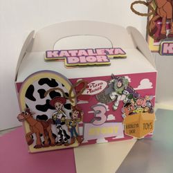 Birthday Favor Boxes, Banner, Cake Toppers