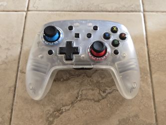 Nintendo Switch Pro Controller [Crystal Clear] Transparent - LED Lights - Lite - OLED