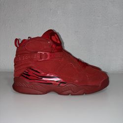 Air Jordan 8 Valentines Day Men’s Size 8.5 Triple Red Basketball Shoes