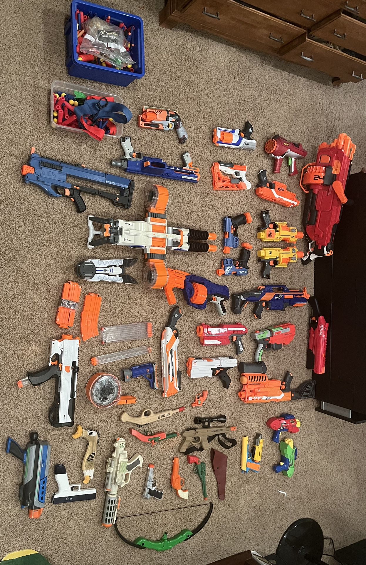 Nerf Gun Lot Rival And Other Assorted Toys With Darts