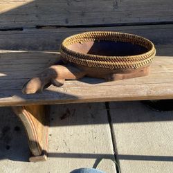 Deers Feet Basket Made From Wood And Wicker.