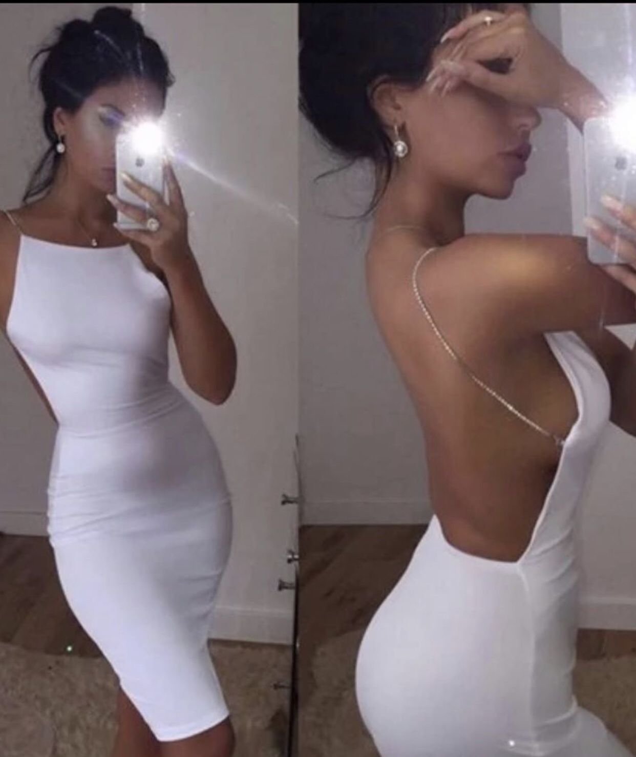 White Back out dress