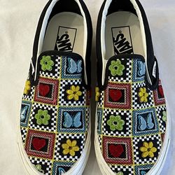 VANS Multicolor Patchwork Embroidery Slip-On Sneakers SZ6.5(Used)