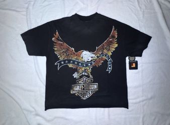NWT Darc Sport Harley Davidson Wolves Eagle Raw Hem T-Shirt Mens M Ltd /1000