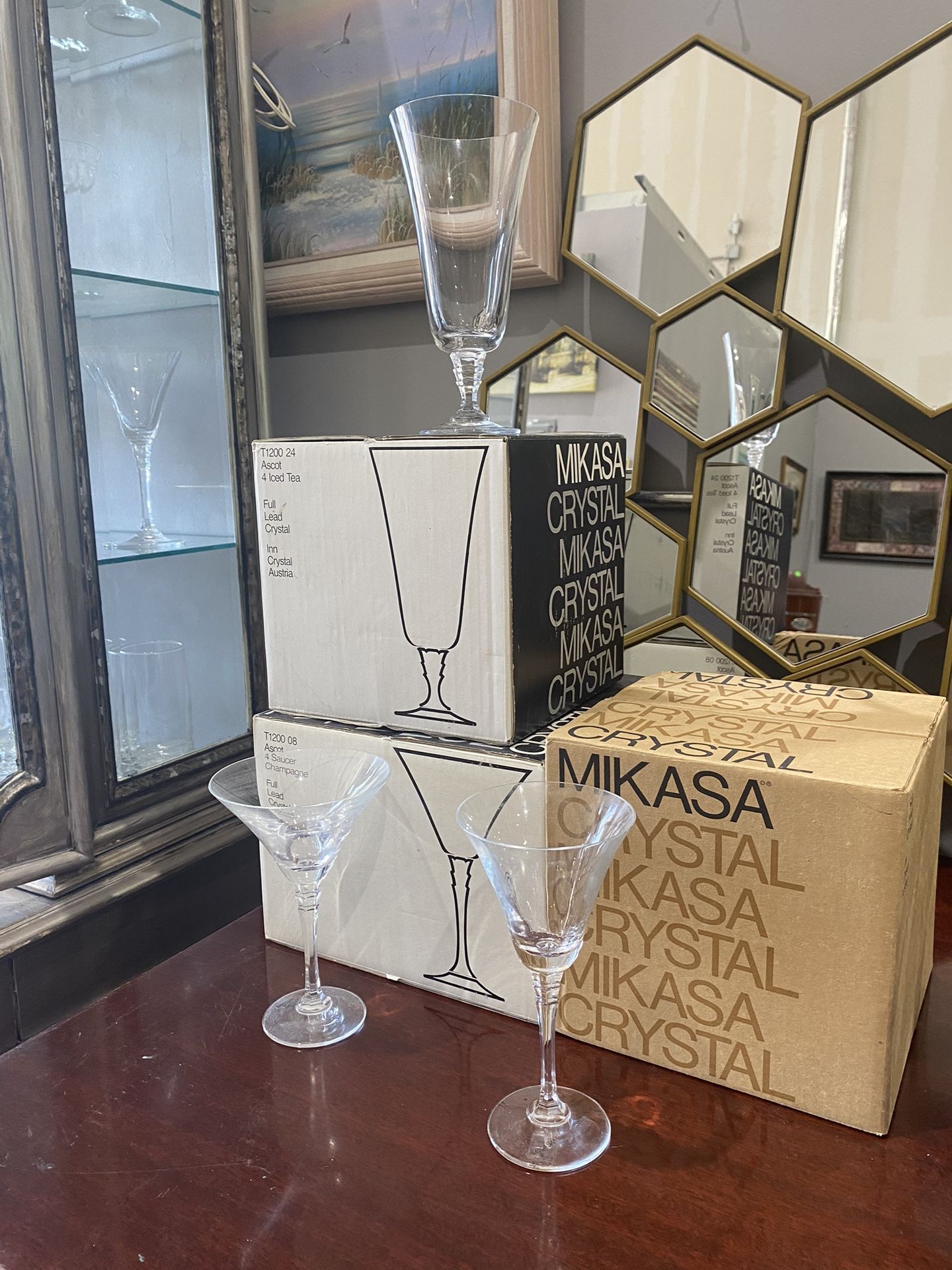 Assorted Vintage New With Box Crystal Glasses MIKASA