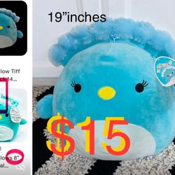 $15 Tiff 19” Squishmellow the Peacock 🦚 Brand new with Tag 
