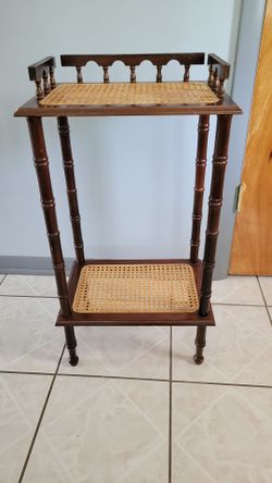 Mahogany Cane Side Table