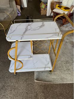 Gold Metal Bar Cart