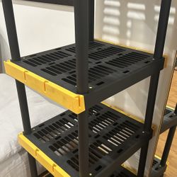 Heavy Duty 4-Tier BLACK & YELLOW Plastic Storage Shelving Unit Indoor/Outdoor- Originally $100