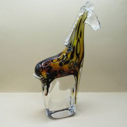 Stunning Hand-Blown Art Glass Giraffe Figurine