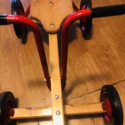 Antique  Radio Flyer Row Cart Original  Excellent  Condition  24 inches  Long Metal  Frame Rubber Tires