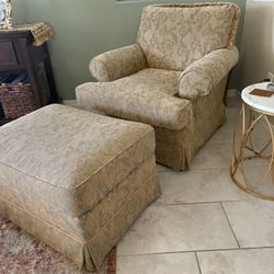 Upholstered Chair & Ottoman 