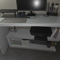 White L Shape Desk