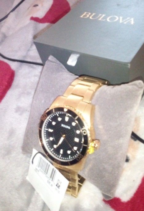 Bulova Stainless Steel Gold Tone Watch ( Brand New)