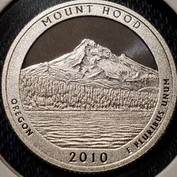 2010 S Silver Proof Quarter! Mount Hood. ATB Series.