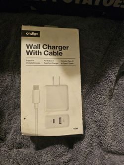 Ondigo 20W Type C PD QC+ USB A Wall Charger w 3ft Type C Cable