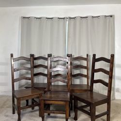 Hacienda Style Solid Wood Dining Chairs (6)