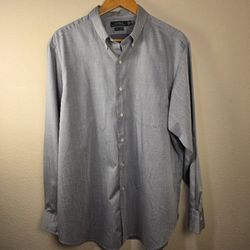 Lauren Ralph Lauren Button Down Shirt Mens Size 17.5 34/35 Gray Long Sleeve