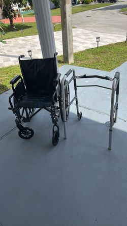 Wheelchair and Folding Walker Bundle