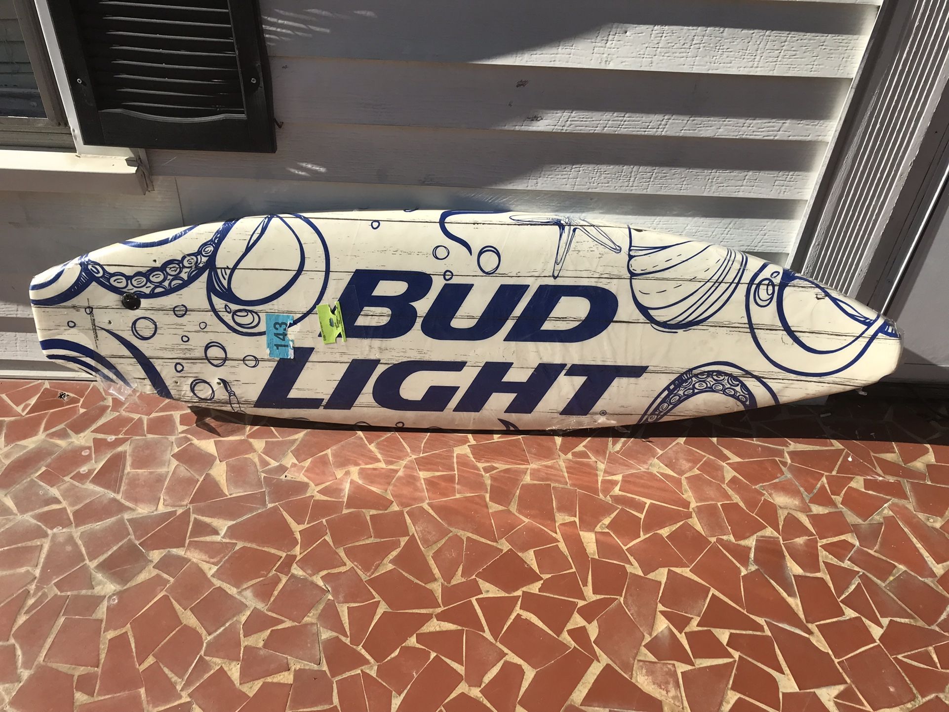 6 Foot Styrofoam Bud Light surfboard wall hanger