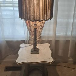 Vintage lamp side table combination