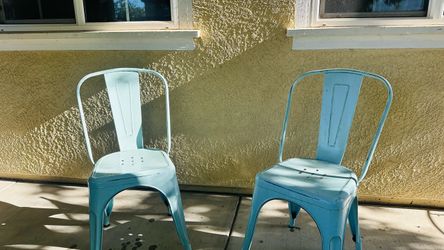 Metal turquoise chairs
