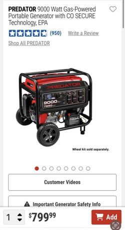 PREDATOR 9000 Watt Gas-Powered Portable Generator