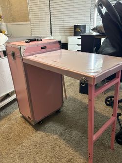 Pink Travel Nail Desk