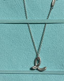 Tiffany & Co. Peretti Sterling Silver Alphabet Letter E Pendant Necklace