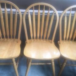 Solid Wooden Chairs Set Of 3