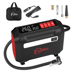 R8 Tire Inflator Portable Air Compressor, DC 12V Air Compressor Portable with Large Dual Digital Screen, 3X Faster Inflation Air Pump for Car, Bike