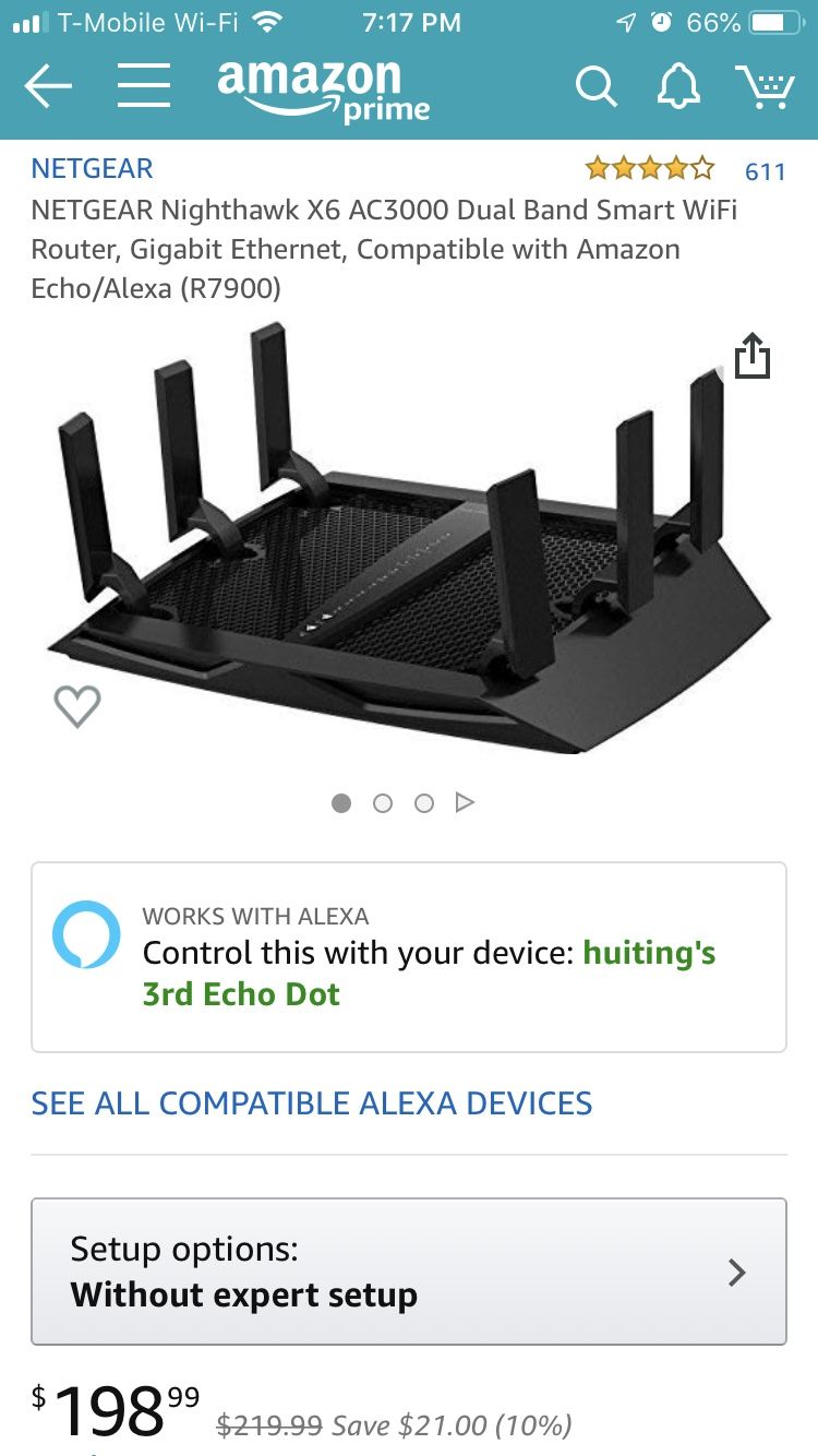 NETGEAR Nighthawk X6 AC3000 Dual Band Smart WiFi Router, Gigabit