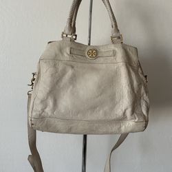 Tory Burch Distressed Pebble Leather Satchel
