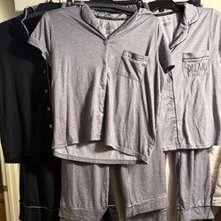 Lot Of 3 Like New Women’s PJ Sets Size Small Gray Sets Never Worn