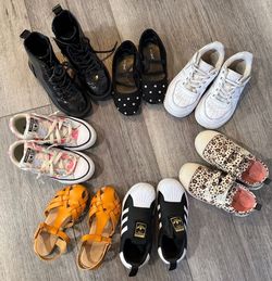 Bundle of size 12 toddler girl shoes (7 pairs total)