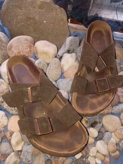 Birkenstock Dark Brown Soft Leather Sandals 