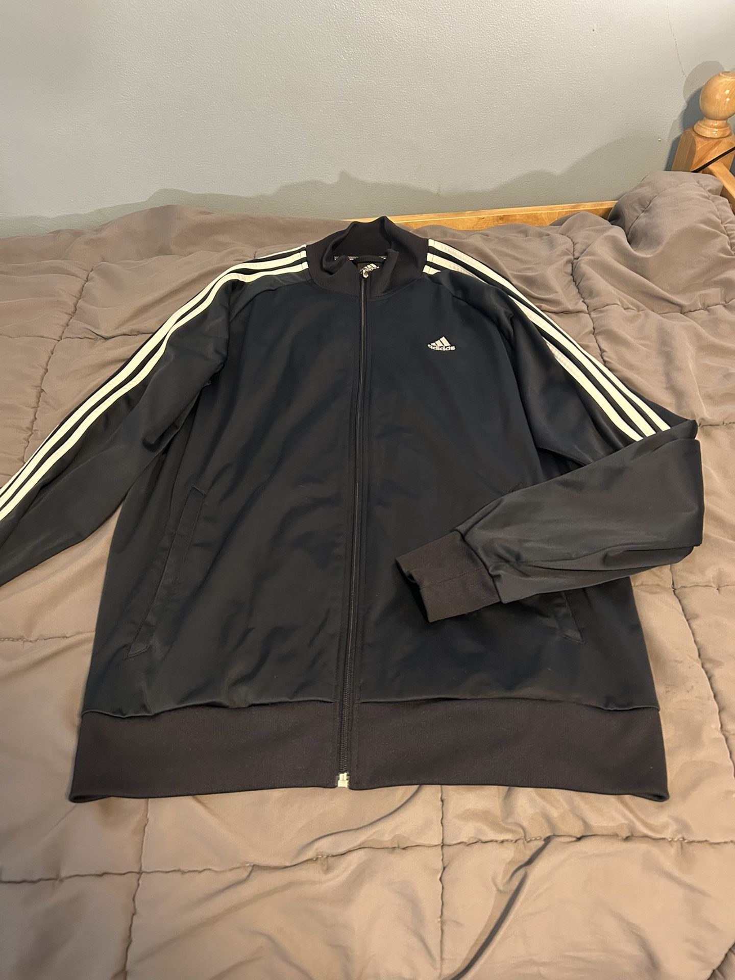 Adidas CLIMA365 Performance Essentials Climalite Navy Blue Jacket For Men Size Large
