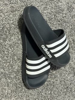 Adidas Slide Sandals Black White Stripes