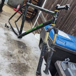 Custom  Alloy Titanium Frame With Gas Fork Carbon Seat Wheels Etc Incomplete Project 