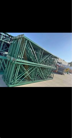 Green Steel Pallet Rack Upright Frames