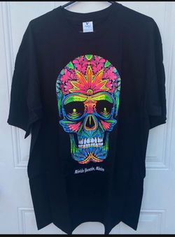 Black Shirt with Calavera, XL, 100% Cotton