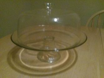 11” Glass Pie or Cake Stand with Dome