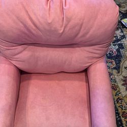 PENDING P/U Toddler pink recliner chair 