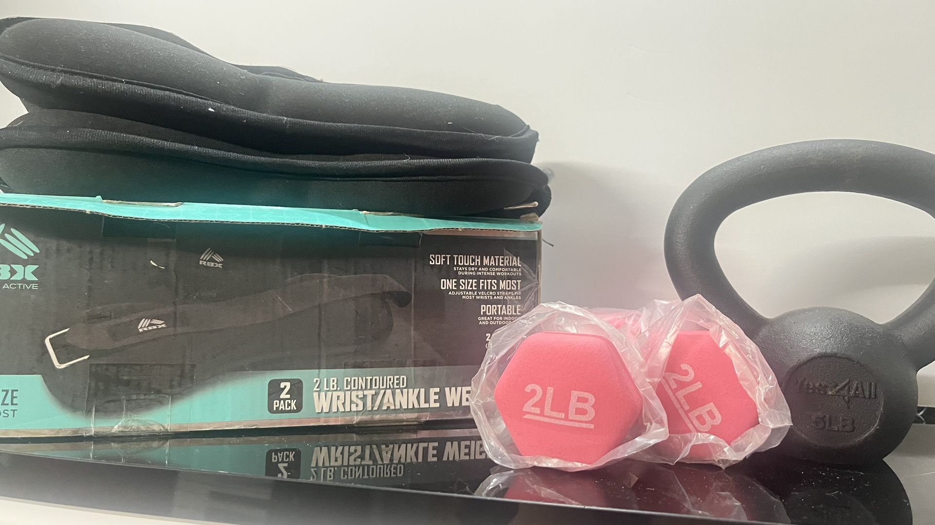 Weights-Dumbbells and and exersise fitness mat