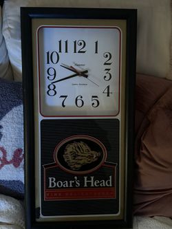 Vintage Boars Head Deli Sign With Clock