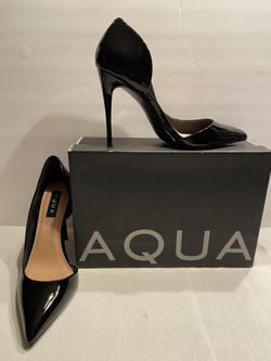Aqua Black Patent Shoes - Size 10
