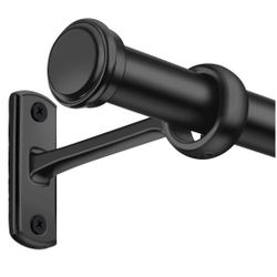  Rod Wall Mount & Ceiling Mount for Indoor & Outdoor, Black, 72" to 144"