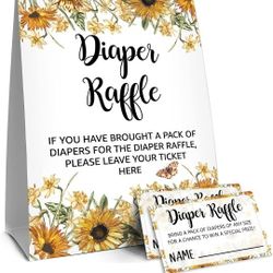 Diaper Raffle Box With Cards New!